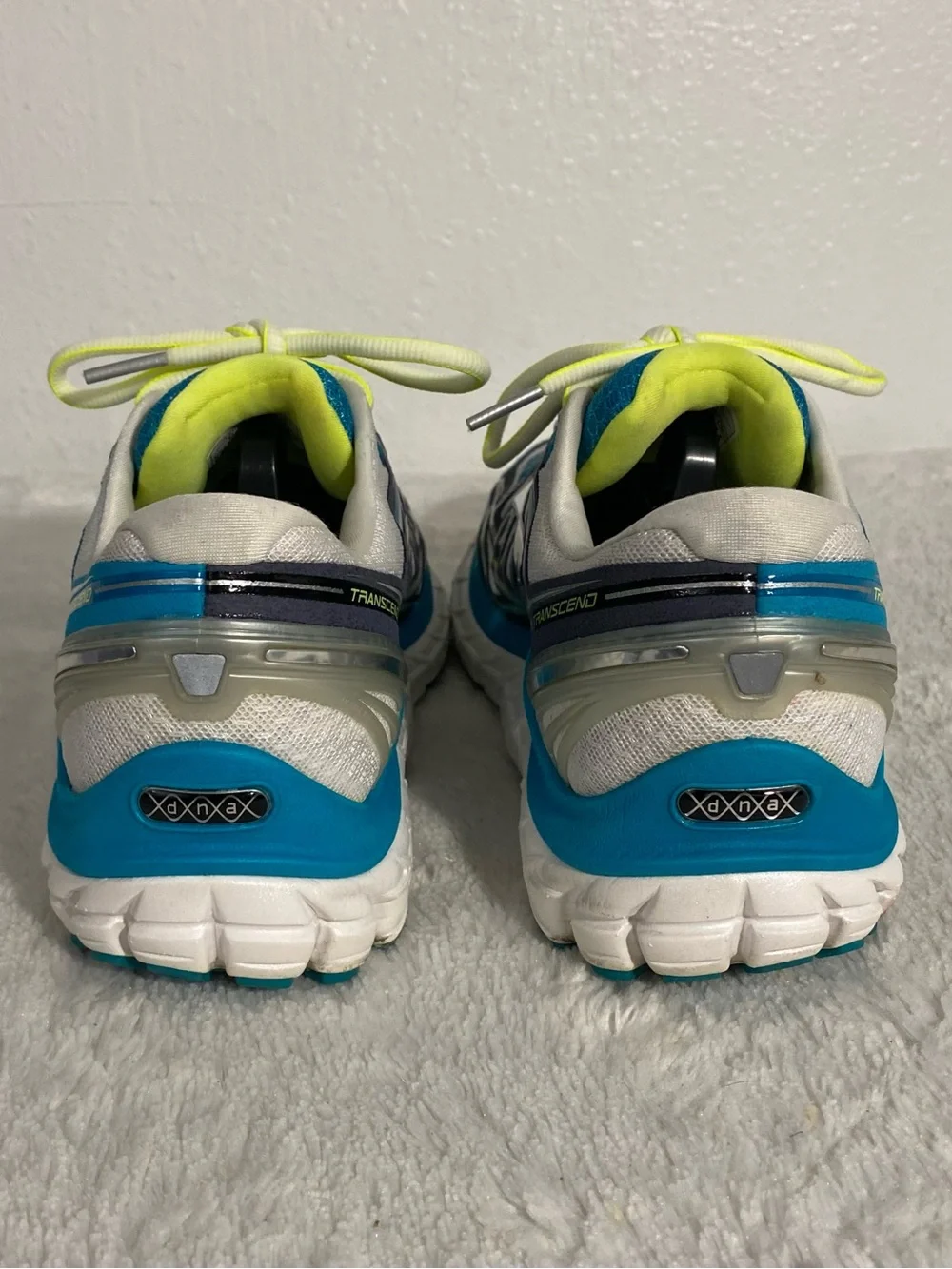 Brooks Transcend Ultimate Ride Running Shoes Women’s Size 8.5 Blue Gray Yellow
